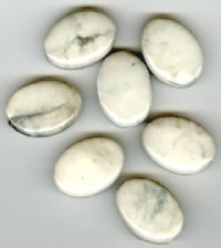 7 33x26x11mm Ceramic Flat Oval Grey Beige Beads